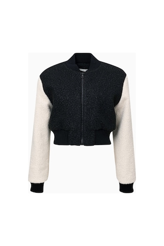 Alice And Olivia Felisa Kısa Varsity Ceket Siyah