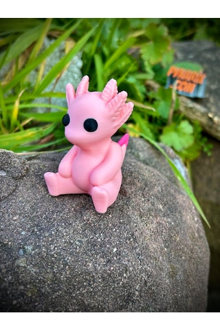 Axolotl Biblo Oyuncak 3D Yeni Nesil Organik Model - Orta Boy
