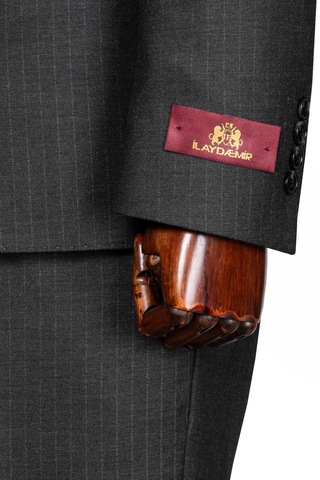 İlayda Emir Luxury, İtalyan Kesim, Slim Fit, Blazer, Çizgili, Erkek Takım Antrasit - Gri