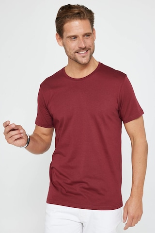 Tudors Unisex 3'lü Paket Siyah-beyaz-bordo Rengi Slim Fit Dar Kesim %100 Pamuk Bisiklet Yaka Tişört-32896 Multi Çok Renkli