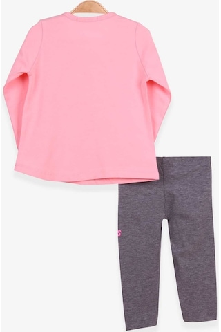 Breeze Kız Bebek Taytlı Takım Tavşan Baskılı Pudra (9 Ay-3 Yaş)