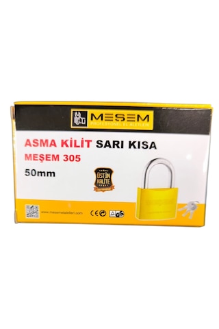Meşem Asma Kilit Sarı Kısa 50 Mm