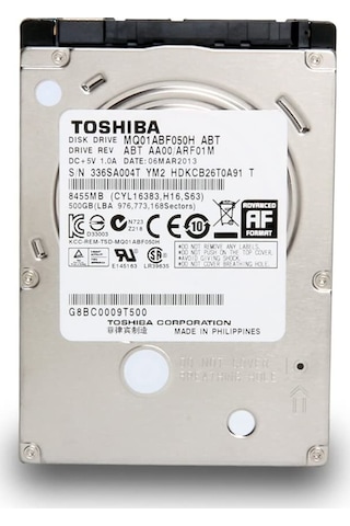 Toshiba MQ01ABF050H 2.5" 500 GB + 8 GB SATA 3 SSHD