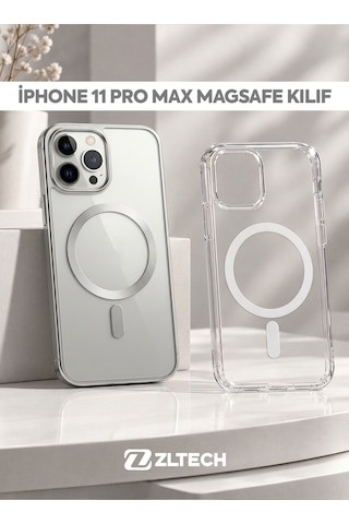 Apple iPhone 11 Pro Max Uyumlu Magsafe Özellikli Sert Şeffaf Kılıf PLASTIC COVER