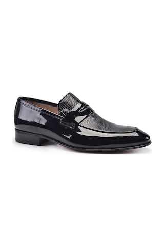Siyah Klasik Loafer Kösele Erkek Ayakkabı -10942-