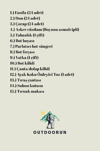 Outdoorun 24'lü Askerlik Seti Fanila Don Çorap Ve 27 Parça Aksesuar - Temel Ve Bedelli Askerlik Malzemeleri Haki