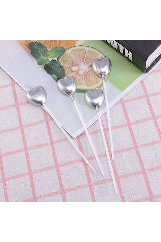 4 Adet Gümüş Kalpli Pasta Mumu Kalpli Doğum Günü Pasta Mumu Gümüş Pasta Mumu Kalpli Mum Silver Candle Renkli 4 Adet Gümüş Kalpli Pasta Mumu Kalpli Doğum Günü Pasta Mumu Gümüş Pasta Mumu Kalpli Mum Silver Candle Renkli