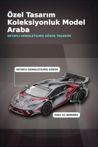 1/64 Metal Diecast Lb Works Lamborghini Huracan Gt Ronin - Tekli Koleksiyonluk Model Araba Bx-313399