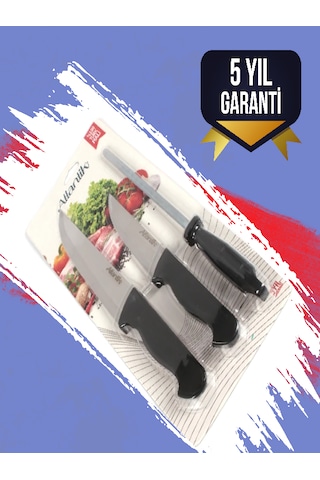 3'lü Masatlı Kurban Bıçak Seti Siyah
