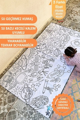 Uzay Yıkanabilir Boyama Örtüsü 50 80
