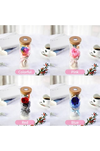 Wezone "led Işık Açan Sonsuz Gül Şişesi - Romantik Hediye Pil Dahil "