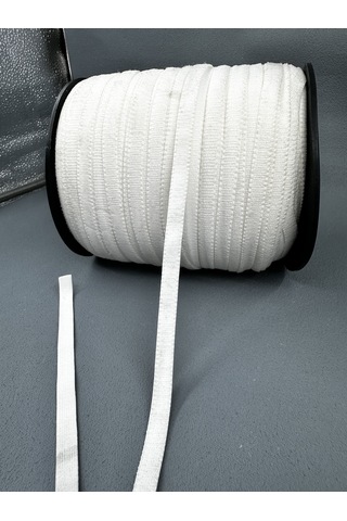 1 Cm Şardonlu Örme Lastik- Ekru-5 Metre