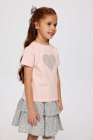 Panço Liberty Kumaş Kısa Kollu Kız Çocuk Tişört 5621gk05009 Pembe