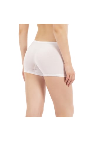 Özkan Underwear Özkan 0412 3'lü Paket Kadın Likralı %95 Pamuklu Süprem Esnek Rahat Boxer Şort Tayt Beyaz