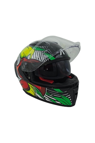Arwic Çocuk Fullface Motosiklet Kaskı Ar931 Duck Güneş Vizörlü Ece-r 22.06 Siyah