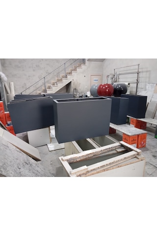 Fiber Saksı Antrasit 100x30x50 Cm Dikdörtgen Dış Mekan Saksısı