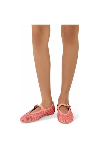 Kurt Geiger Mayfair Süet Kristal Taşlı Lüks Tasarım Kadın Babet Kırmızı