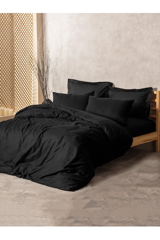 Cotton Box Plaid Ranforce Tek Kişilik Nevresim Takımı Siyah