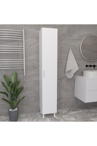 Tuliplife Çok Amaçlı Boy Dolabı 4 Raflı Tek Kapaklı Beyaz Dolap, Tlpbd1 Beyaz