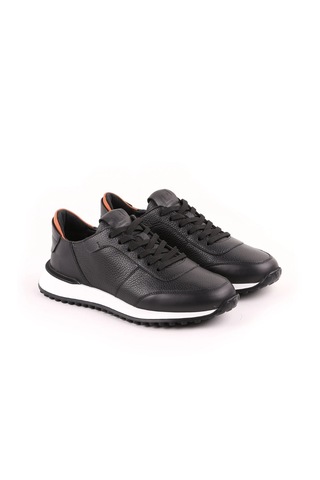 Libero 5144 Siyah Hakiki Deri Erkek Günlük Casual Deri Sneaker Siyah