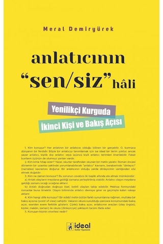 Anlatıcının Sensiz Hali - Meral Demiryürek - İdeal Kültür Yayıncılık