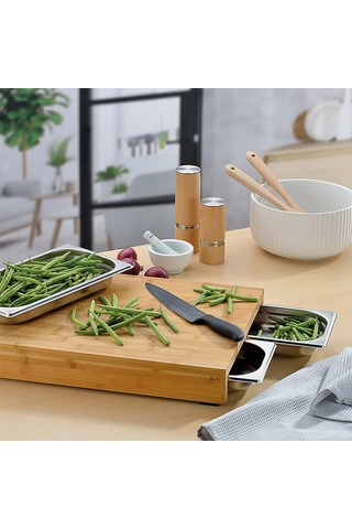 Kela Kenina Ahşap Kesme Tahtası 4lü Set Kl-12553 Kela Renkli