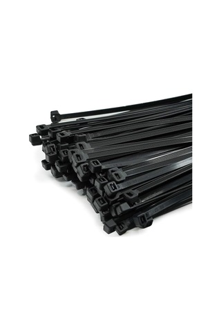 Tr 100 Adet Cırt Kelepçe 3,6x370 Mm Plastik Siyah Renk Zip Kablo Bağı Çok Amaçlı Bağlama Uzun