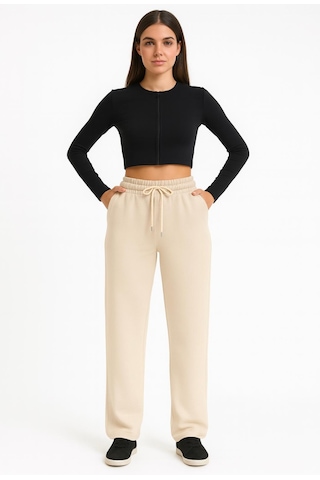 Axxel Kadın Açık Bej İnterlok Eşofman Altı-p2273 Açık Bej