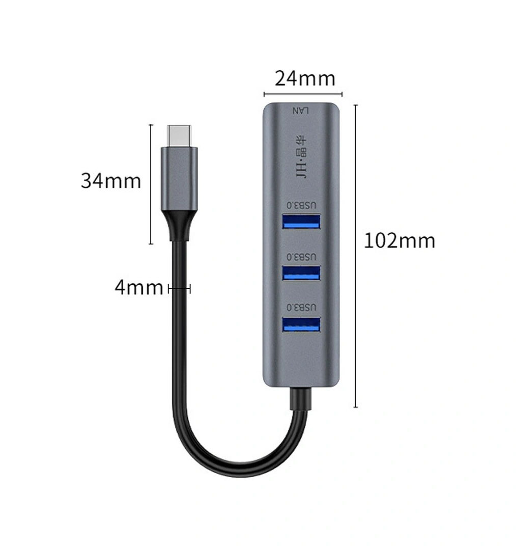 Sones Jınghua Gigabit Lan Dönüştürücü Bilgisayar Harici Sürücüsüz Ağ Kartı İçin, Özellikler: Usb3.0 Dört Portlu