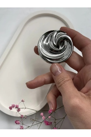 Best Price 34 Yuvarlak Düğme Broş 367590219 Gümüş