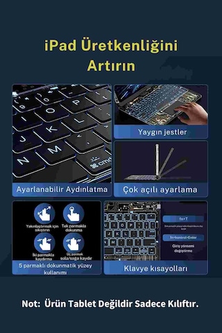 Apple Uyumlu iPad Air 11 2024 Transparan Görünümlü Dönebilen Fuchsia Bluetoothlu Klavyeli Tablet Kılıfı Klavyeli Kılıf
