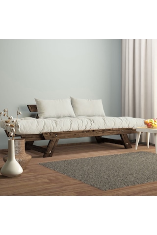 Woodesk Adalar Masif Ceviz-kırık Beyaz Renk 2li Kanepe Cpt8128-21
