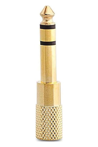 Ayt 6.3 Mm Stereo Erkek 3.5 Mm Stereo Dişi Sarı Metal Gold Jack Fiş Çevirici Mikrofon Ses Kablosu Soketi Girişi