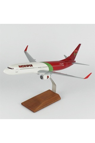 Thy036 1/100 Ölçek, Thy Hatay Spor Logolu B737-800 Yolcu Uçağı, Sergilemeye Hazır Ahşap Standlı Model-56286