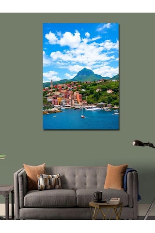 Kanvas Tablo Akdeniz Kıyı Köyü 70cmx100cm