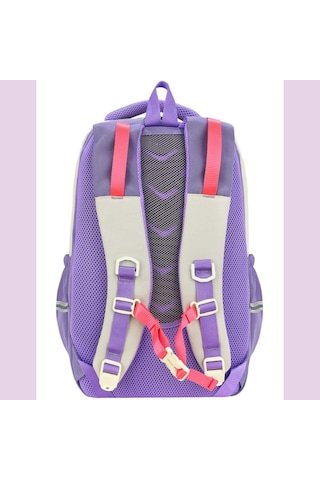 Ortopedik Ultra Lüx Büyük Boy 45 32 25 Cm Su Geçirmez Laptop Bölmeli Sırt Çantası Mor