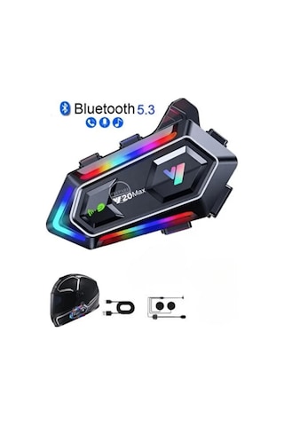Motosiklet Intercom Bluetooth 5.3 Rgb Işıklı Xuczzzy20intercom
