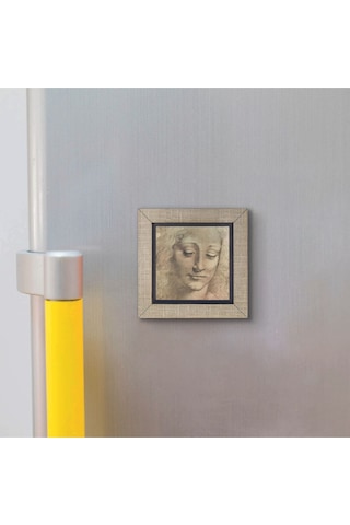 Baş Etüdü Leonardo Da Vinci Baskılı Mdf Magnet 7x7 55
