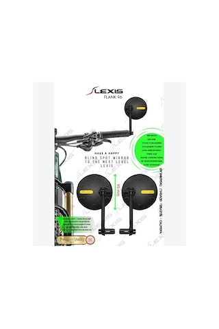 Lexis Flank 96 Ultra Optik Görüntü Geniş Bombeli Açı 2li-bisiklet-elektrikli Scooter-e Bike-gidon Yan Aynası-dikiz