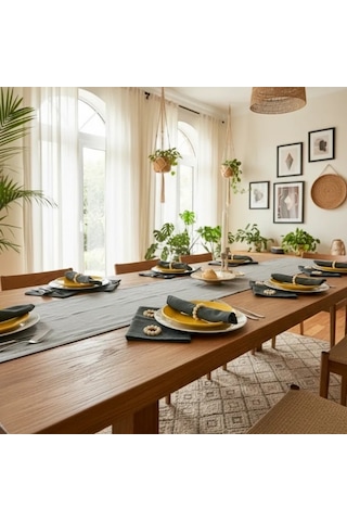 Füme Koyugri Premium Peçete Takımı 6lı Toka 40x40