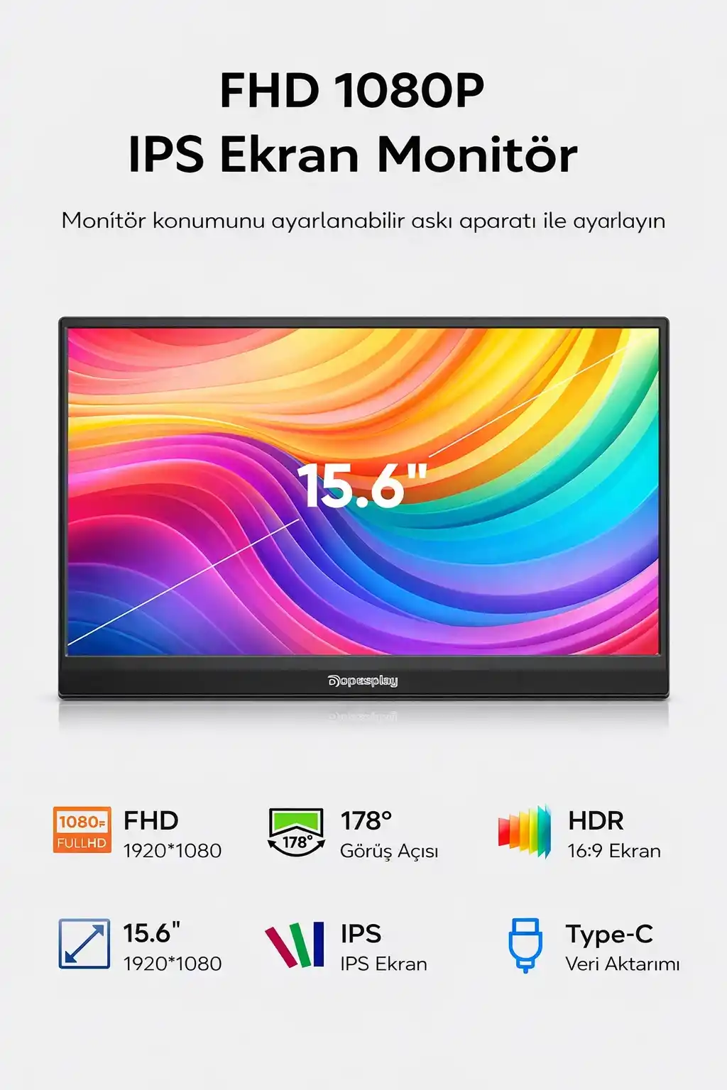 Lineon 15.6" Full Hd 1080p Ips Portable Taşınabilir Monitör