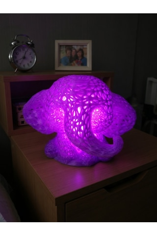 Sevimli Fil Çocuk Odası Gece Lambası 3d Tasarım Led Işıklı Masaüstü Mesh Dekor Hediyelik Mor