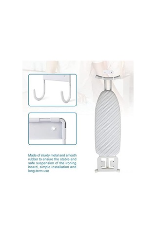 Hombey Metal Duşakabin Ütü Tahtası Askısı - Mat Beyaz 12x11 Cm, Vidalı İçerir Beyaz