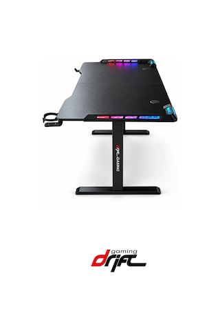 Flow Siyah Rgb Ledli Elektrikli Yükseklik Ayarlı Oyuncu Ve Çalışma Masası