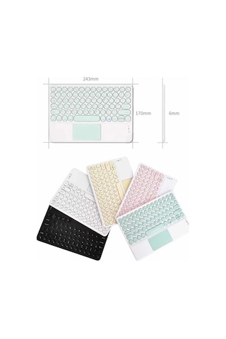 Znv Zenvia Mey İthalat Touchpad Tüm Cihazlara Uyumlu Bluetooth Klavye Touchpad Slim Kablosuz Wifi Q Klavye Znv2025 C