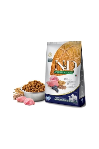 N&D Düşük Tahıllı Kuzu Etli Yaban Mersinli Orta Irk ve Büyük Irk Yetişkin Köpek Maması 2.5 KG