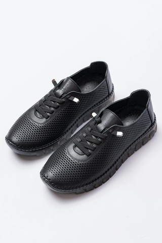 Analin Shoes Hakiki Deri Kadın Casual Ayakkabı Siyah