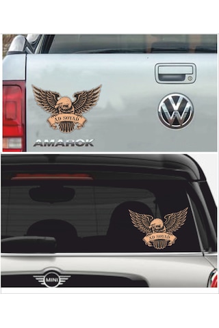 Kişiye Özel Ad Soyad Kartal Sticker - Araba Oto Motosiklet Karavan Sticker 00070 15x10 Cm