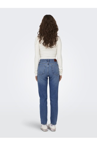 Only Bayan Düz Kesim Yüksek Bel Kot Pantolon 15283925 Mavi