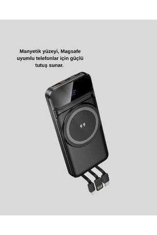 10000 Mah Kablosuz Hızlı Şarj Destekli Powerbank 15w, Pd20w, Type-c Girişli renkli